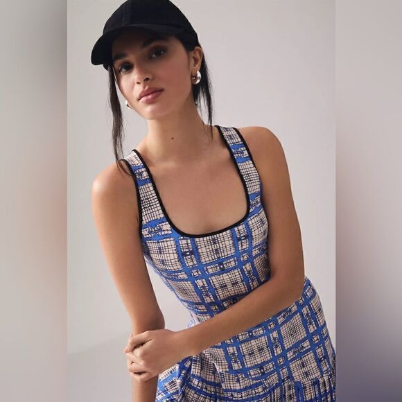 Anthropologie Dhruv Kapoor Plaid Midi Dress XL $210 - Picture 5 of 8